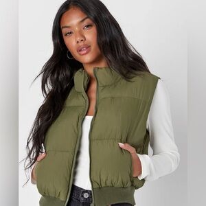 Lulu's Olive Green Puffer Vest